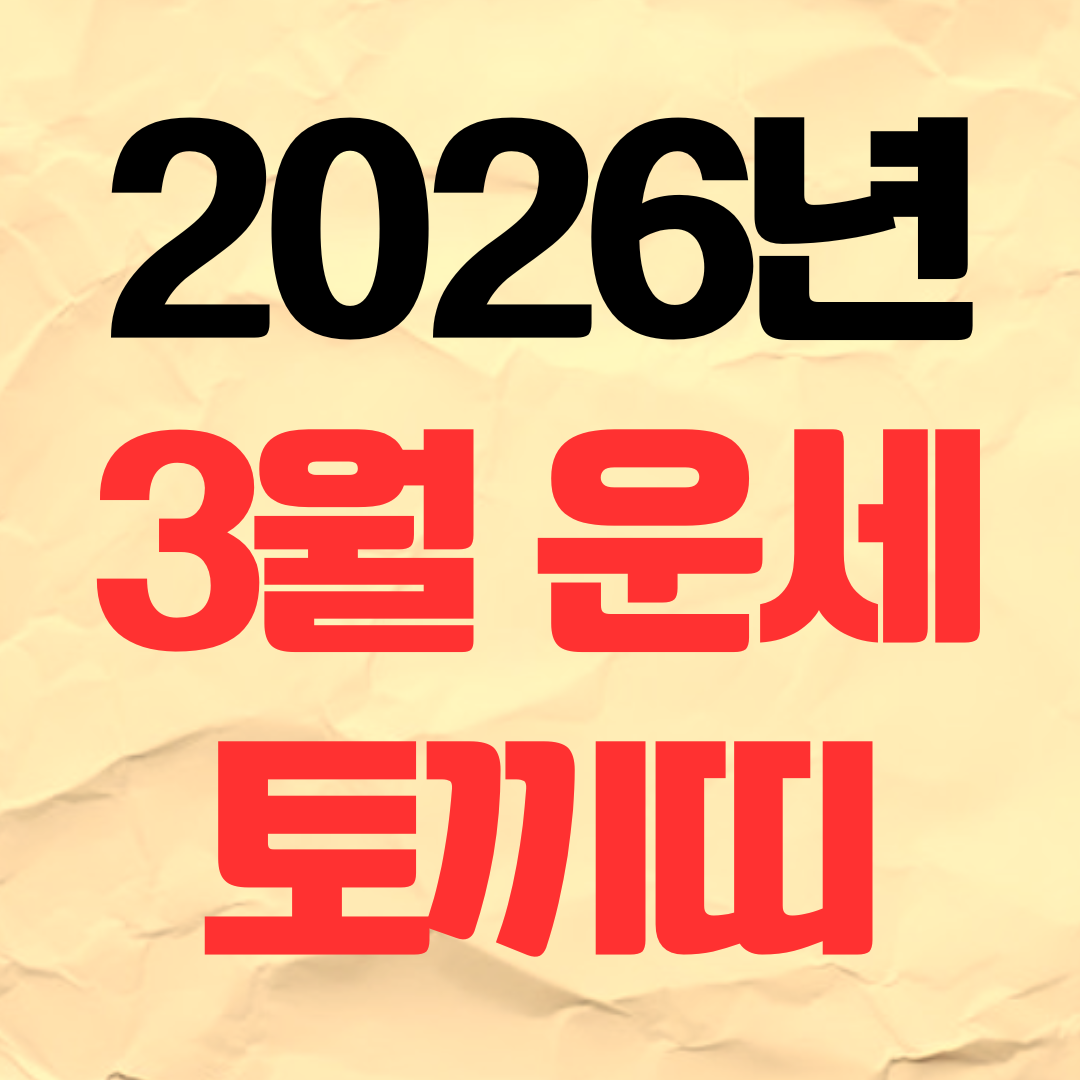 2026년 3월 토끼띠운세 재물운 연애운 건강운 직장운