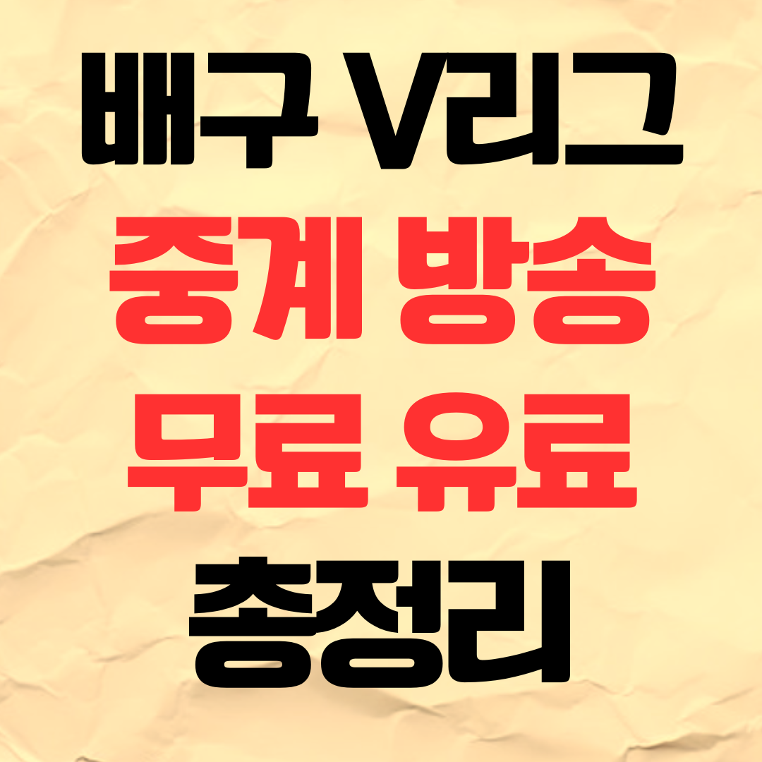 배구 V리그 중계 방송 시청 방법 (무료 및 유료)