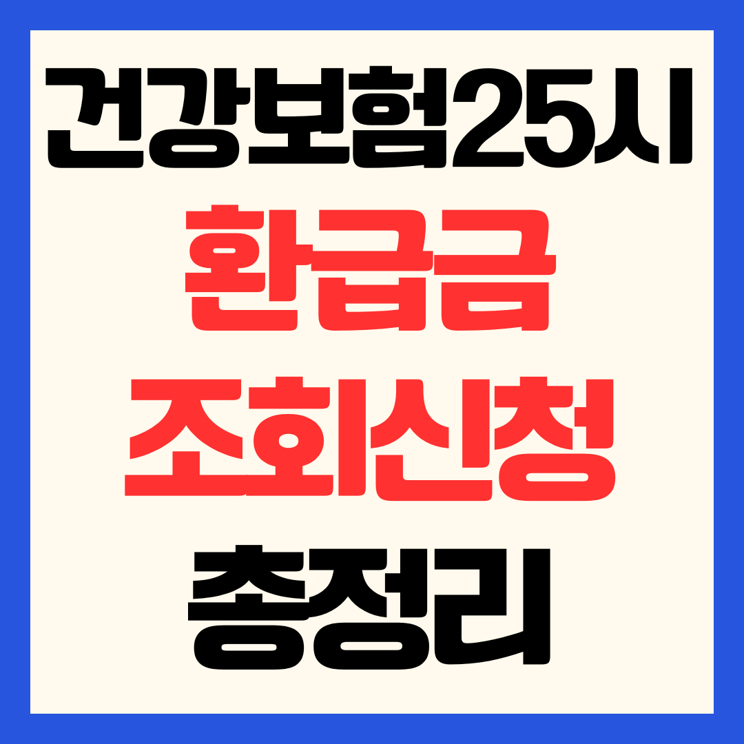 건강보험 25시 앱 환급금 조회 신청 방법 및 본인부담상한제 초과금 수령 가이드