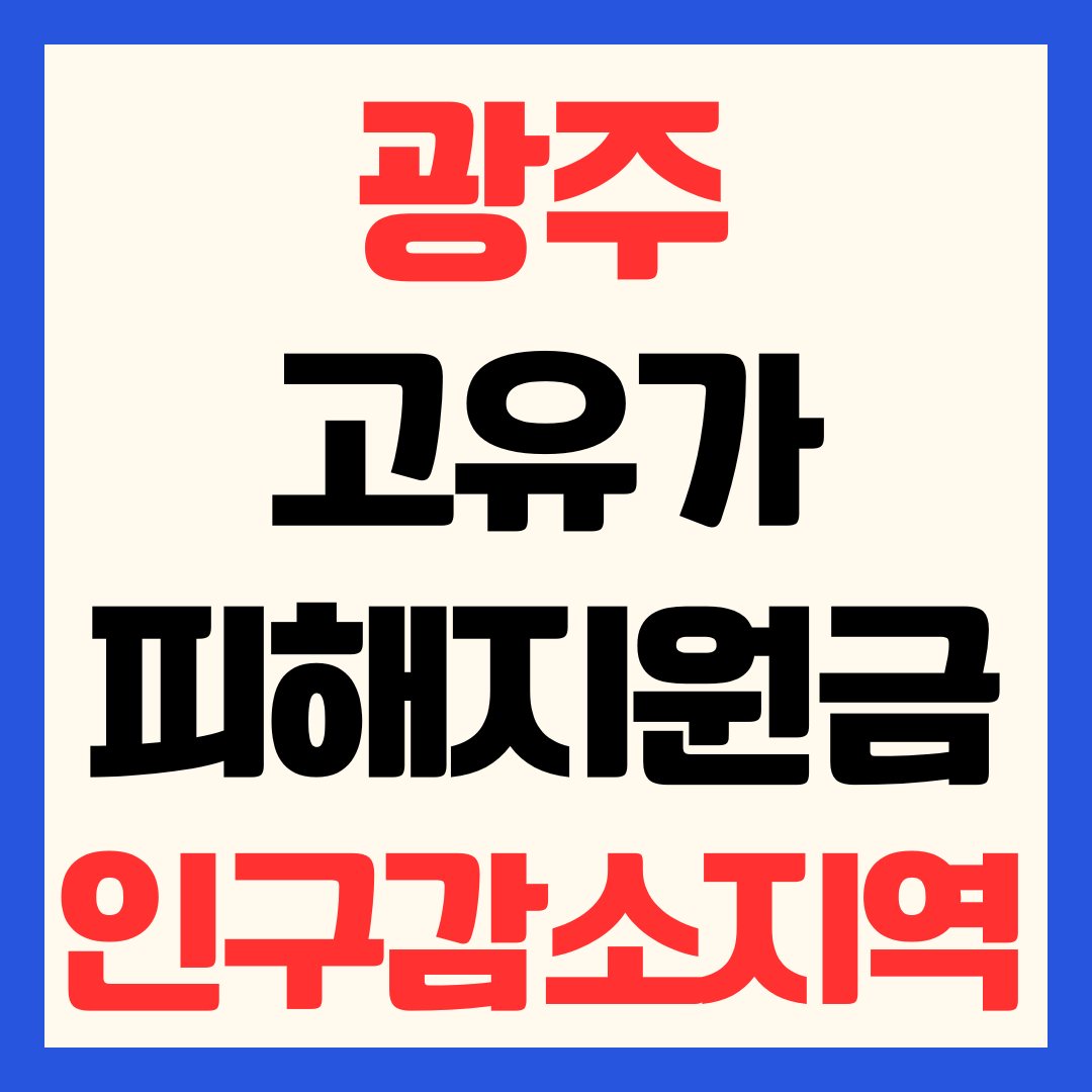 광주광역시 고유가 피해지원금 신청방법 일정 인구감소지역 금액 사용처