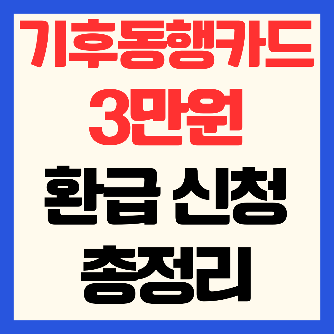 기후동행카드 3만원 환급 신청 방법 페이백 기한 주의사항