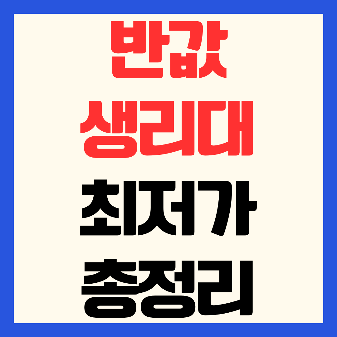 반값 생리대 온라인 최저가 구매 방법 29데이즈 할인 가격