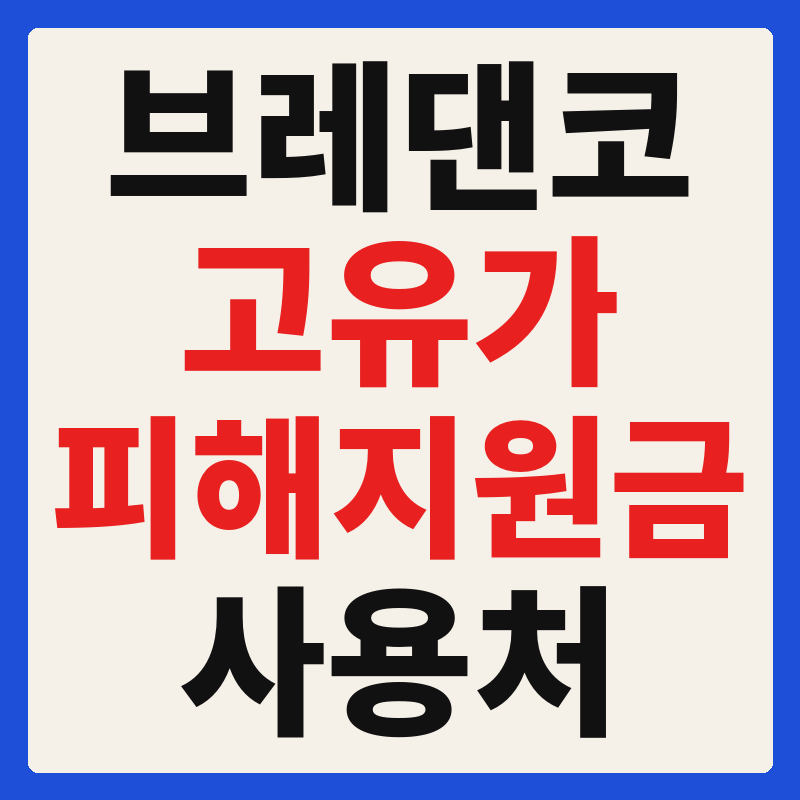 브레댄코 고유가 피해지원금 사용 가능 매장 확인 방법 사용처 가맹점 조회 총정리