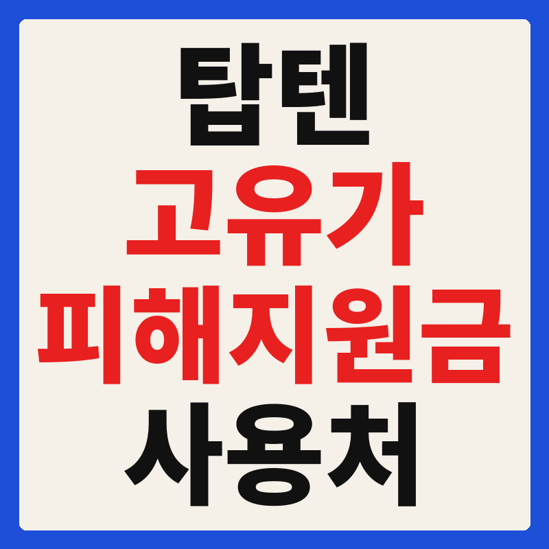 탑텐 고유가 피해지원금 사용 가능 매장 확인 방법 사용처 가맹점 top10 조회