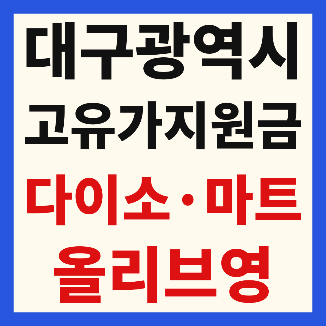 대구 고유가 피해 민생지원금 사용처 조회 방법 – 다이소·올리브영·대형마트 되나요?