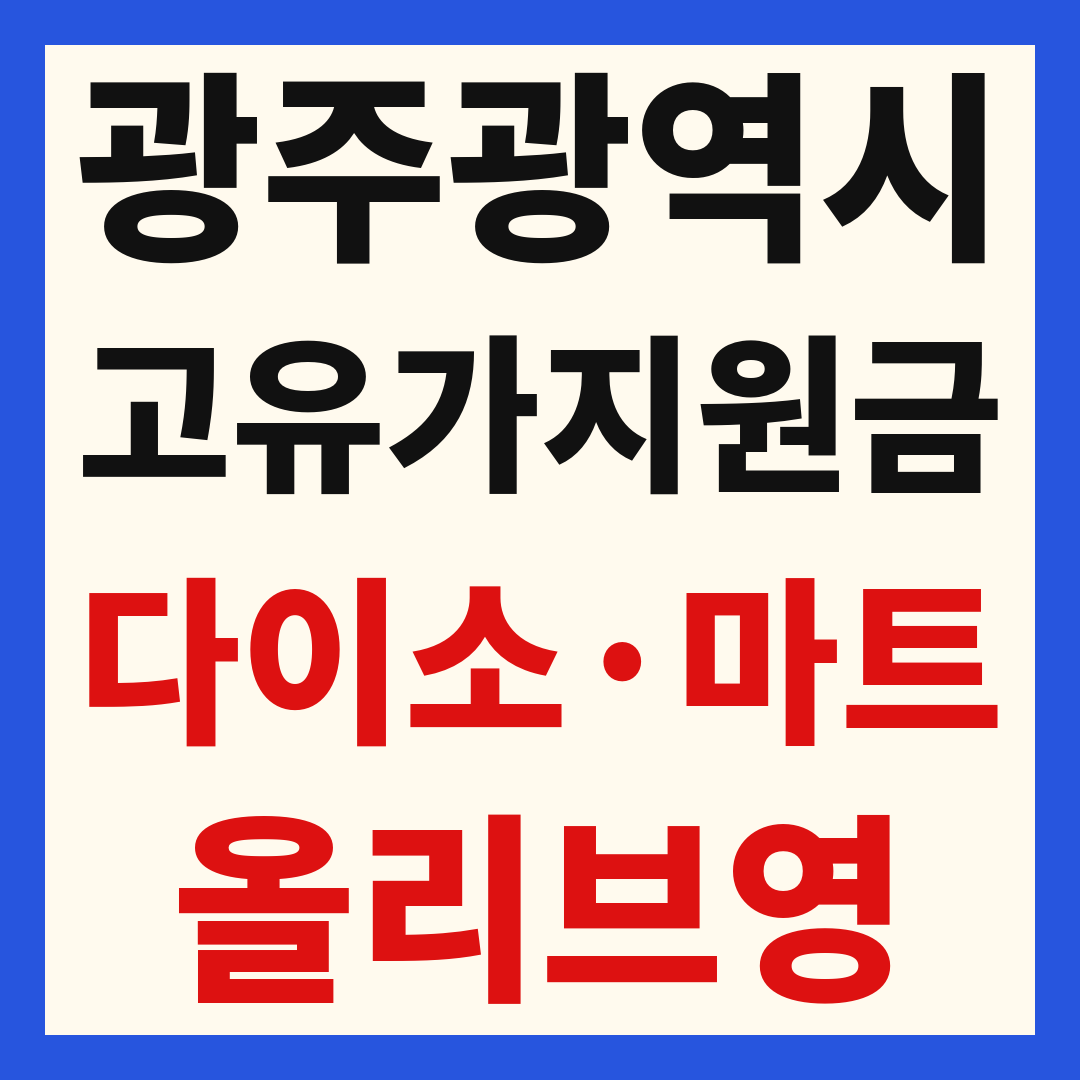 광주 고유가 피해 민생지원금 사용처 조회 방법 – 다이소·올리브영·대형마트 되나요?