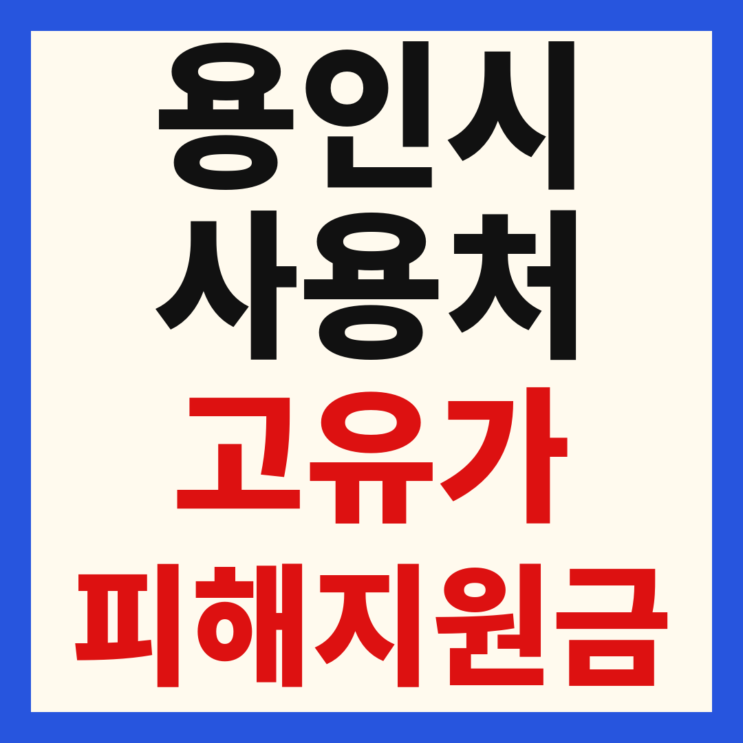 용인 고유가 피해 민생지원금 주유소 하나로마트 신발 옷가게 병원 약국 사용처