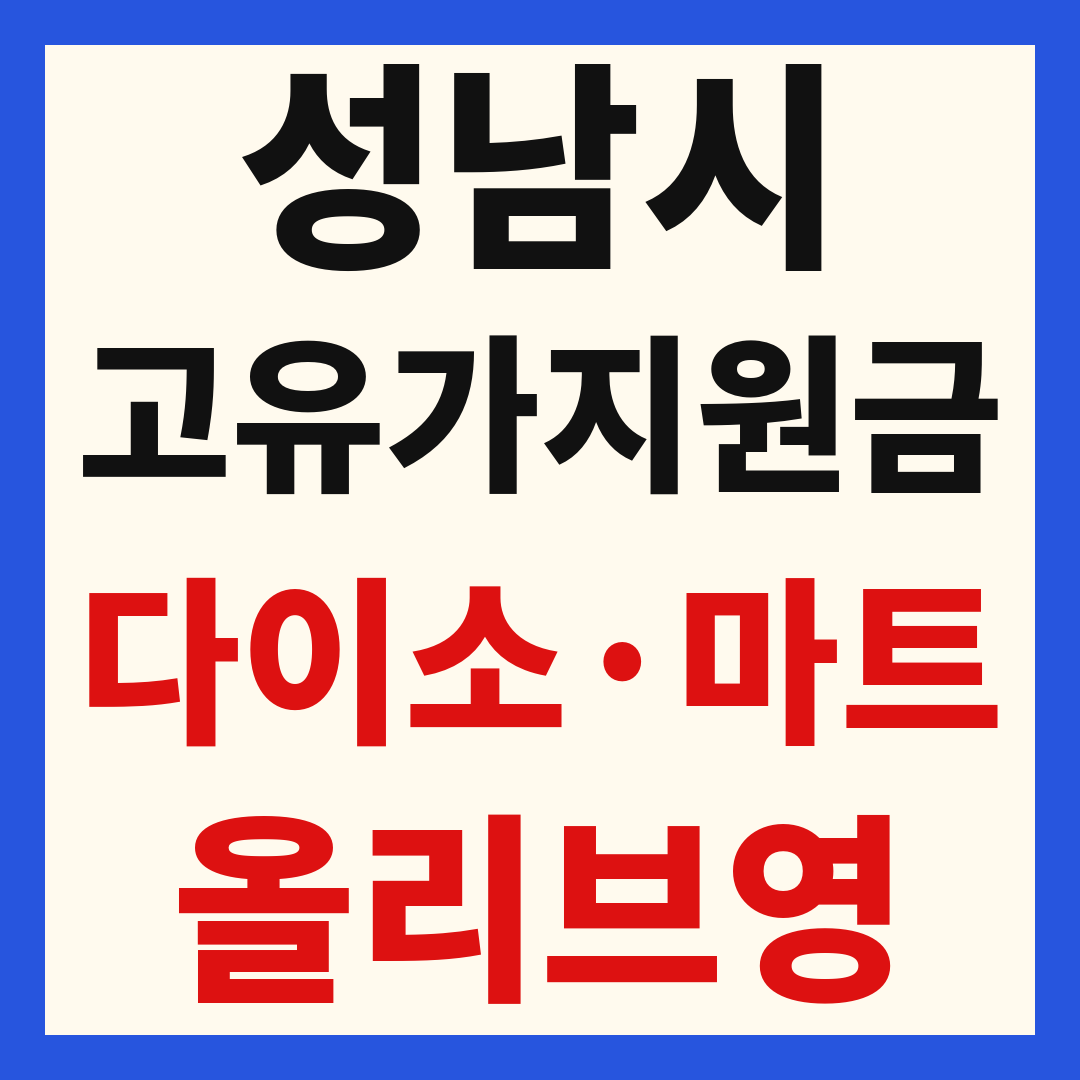 성남 분당 고유가 피해 민생지원금 사용처 조회 방법 – 다이소·올리브영·대형마트 되나요?