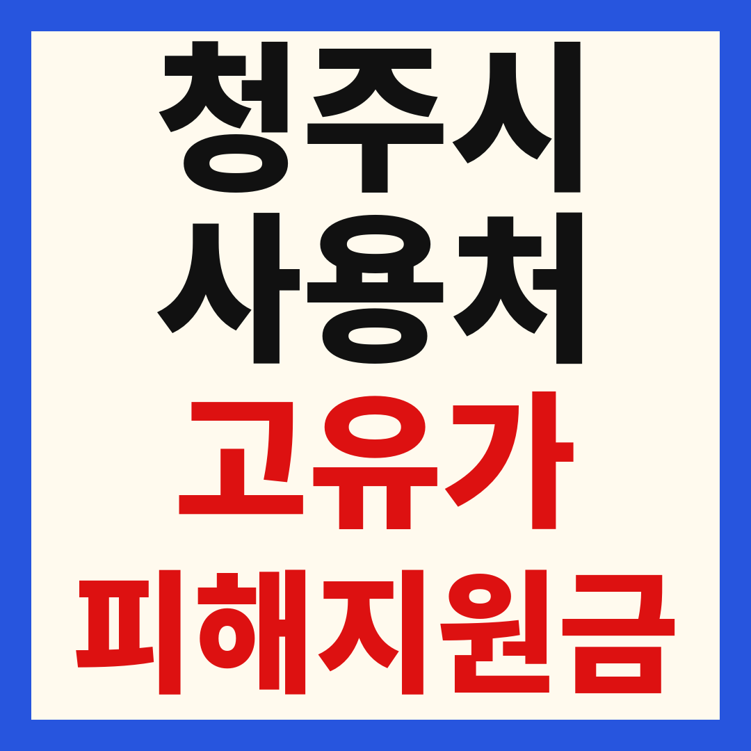 청주 고유가 피해 민생지원금 주유소 하나로마트 신발 옷가게 병원 약국 사용처