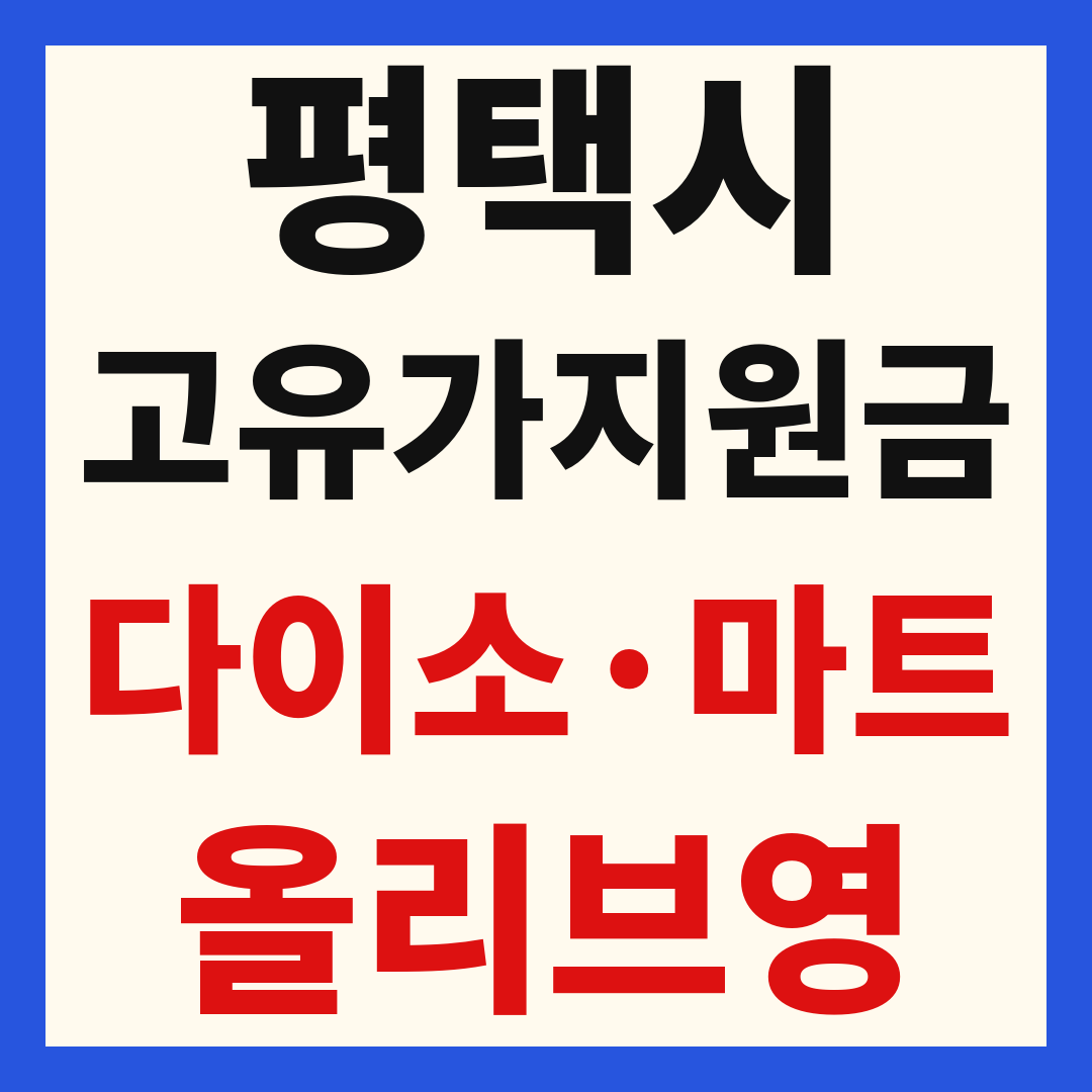 평택 고유가 피해 민생지원금 사용처 조회 방법 – 다이소·올리브영·대형마트 되나요?