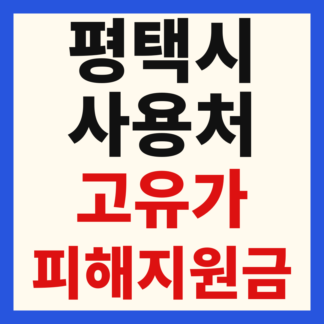 평택 고유가 피해 민생지원금 주유소 하나로마트 신발 옷가게 병원 약국 사용처