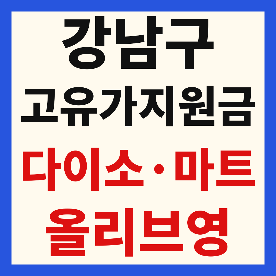 강남구 고유가 피해 민생지원금 사용처 조회 방법 – 다이소·올리브영·대형마트 되나요?
