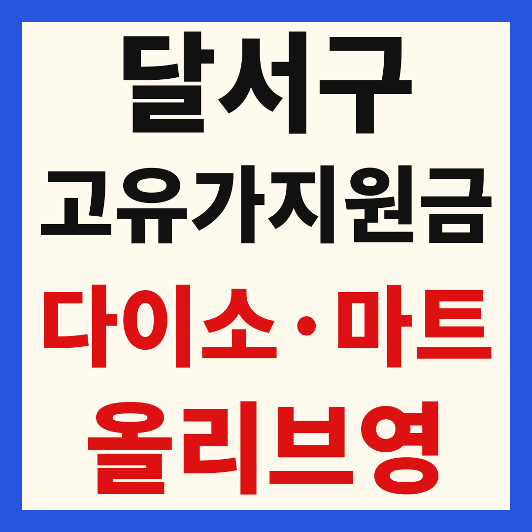 대구 달서구 고유가 피해 민생지원금 사용처 조회 방법 – 다이소·올리브영·대형마트 되나요?