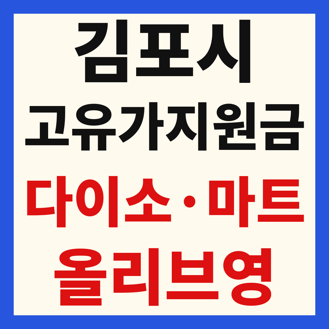 김포 고유가 피해 민생지원금 사용처 조회 방법 – 다이소·올리브영·대형마트 되나요?
