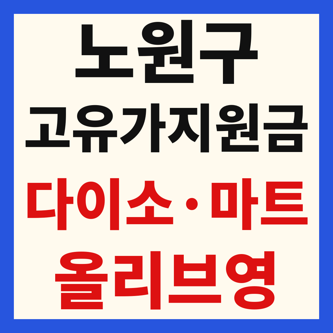 노원구 고유가 피해 민생지원금 사용처 조회 방법 – 다이소·올리브영·대형마트 되나요?