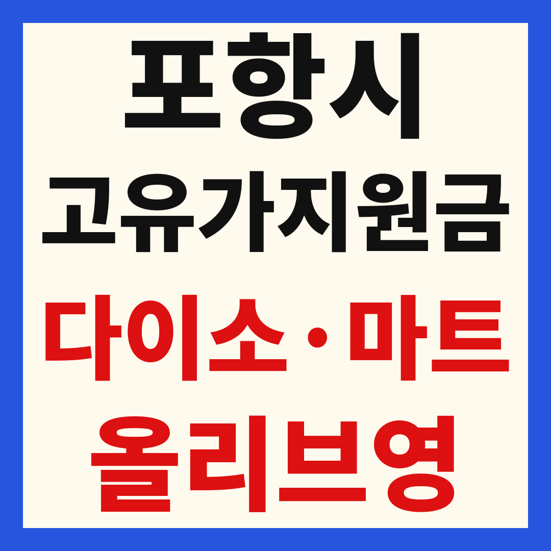 포항 고유가 피해 민생지원금 사용처 조회 방법 – 다이소·올리브영·대형마트 되나요?