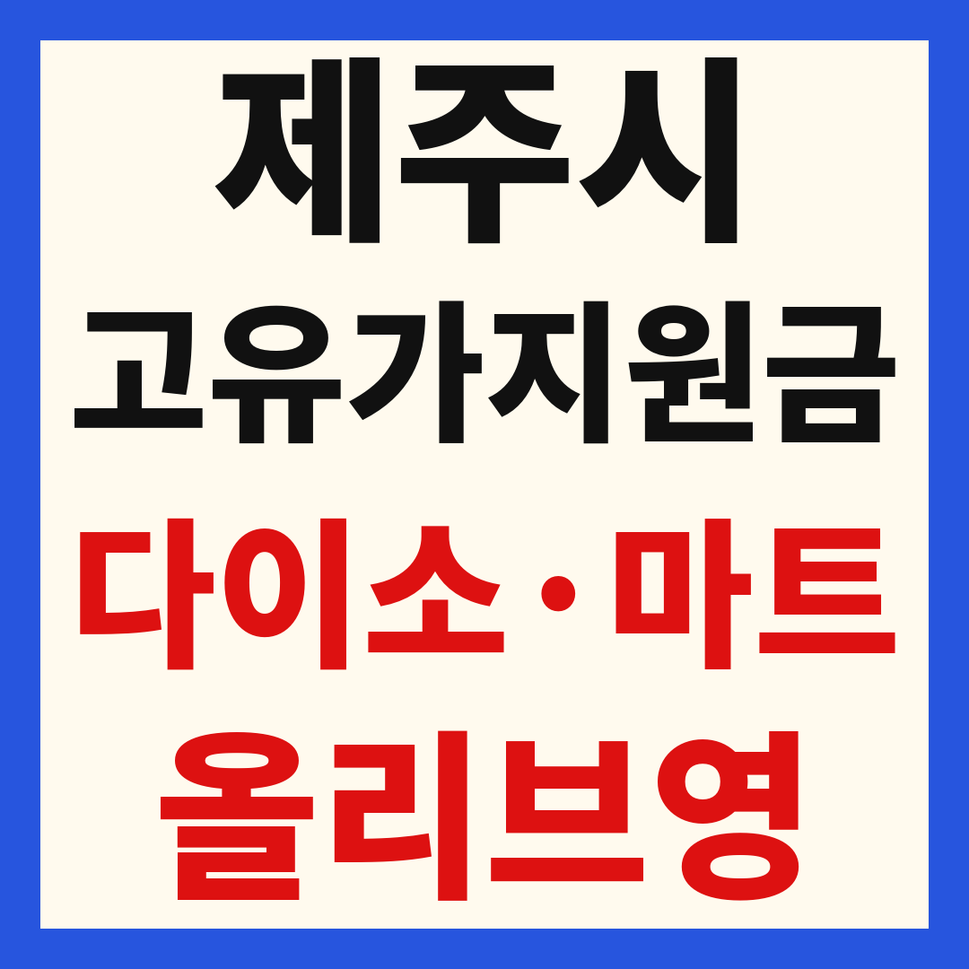 제주도 고유가 피해 민생지원금 사용처 조회 방법 – 다이소·올리브영·대형마트 되나요?