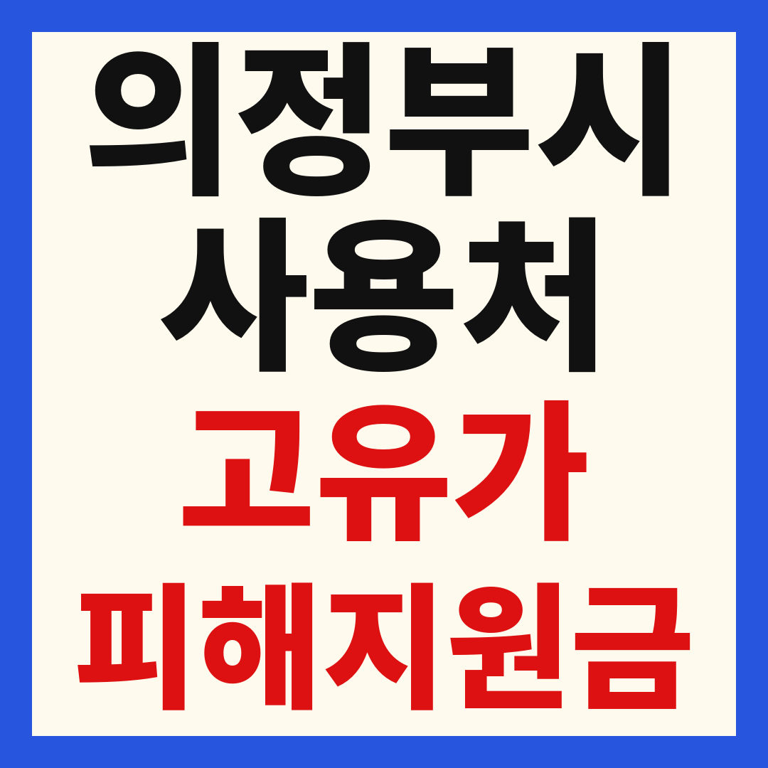의정부 고유가 피해 민생지원금 주유소 하나로마트 신발 옷가게 병원 약국 사용처