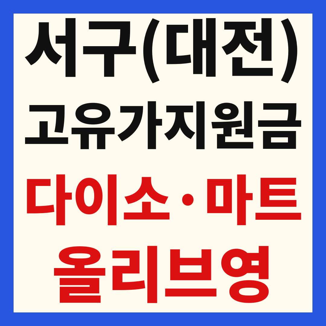 대전 서구 고유가 피해 민생지원금 사용처 조회 방법 – 다이소·올리브영·대형마트 되나요?