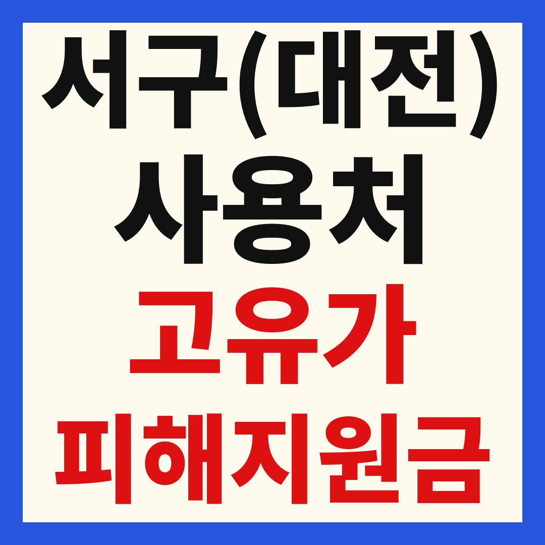 대전 서구 고유가 피해 민생지원금 주유소 하나로마트 신발 옷가게 병원 약국 사용처