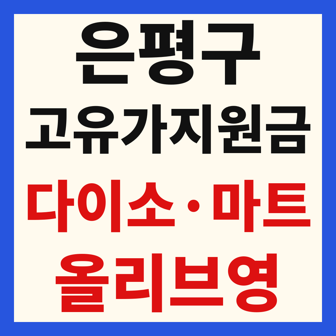 은평구 고유가 피해 민생지원금 사용처 조회 방법 – 다이소·올리브영·대형마트 되나요?