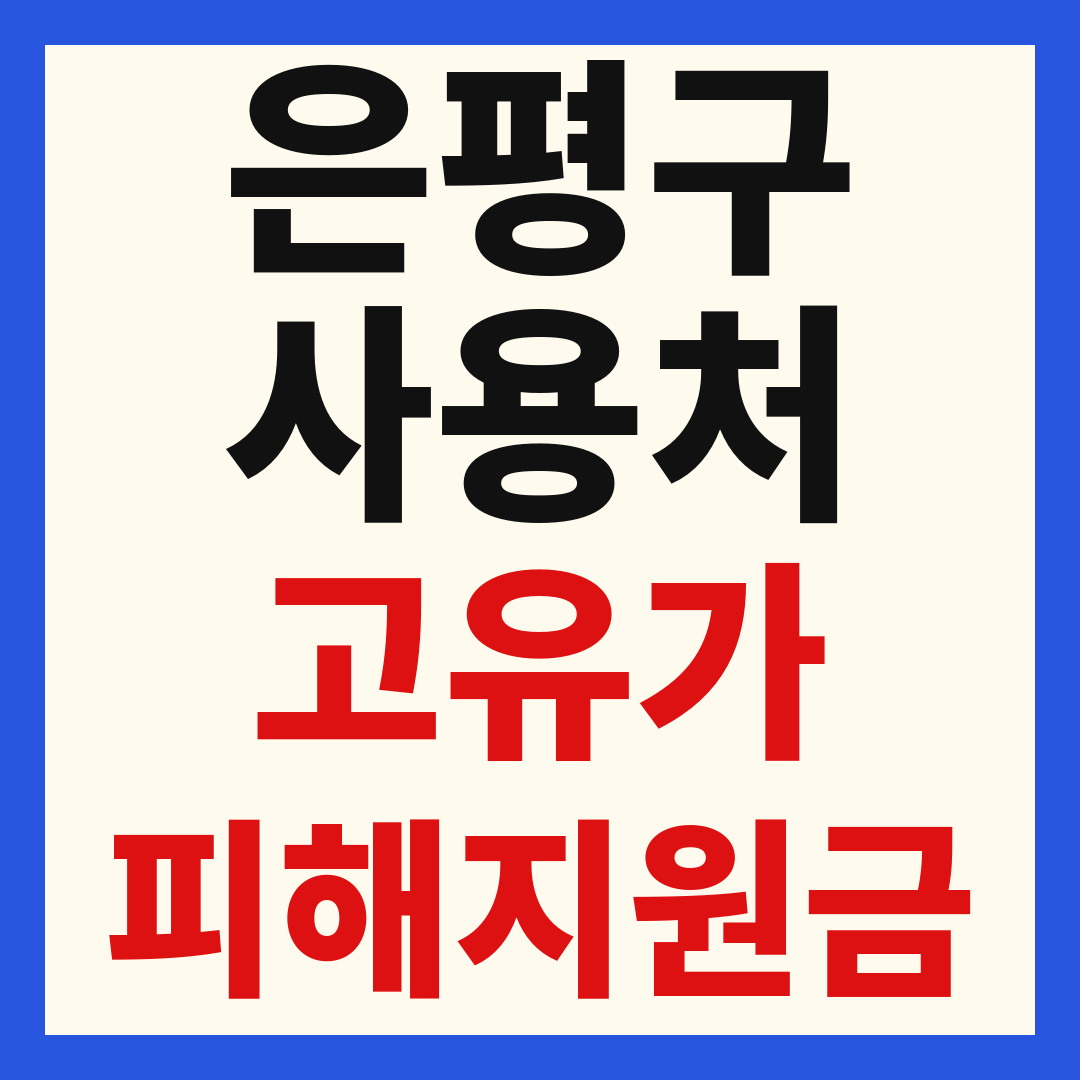 은평구 고유가 피해 민생지원금 주유소 하나로마트 신발 옷가게 병원 약국 사용처