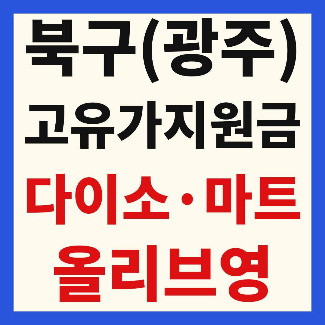 광주 북구 고유가 피해 민생지원금 사용처 조회 방법 – 다이소·올리브영·대형마트 되나요?