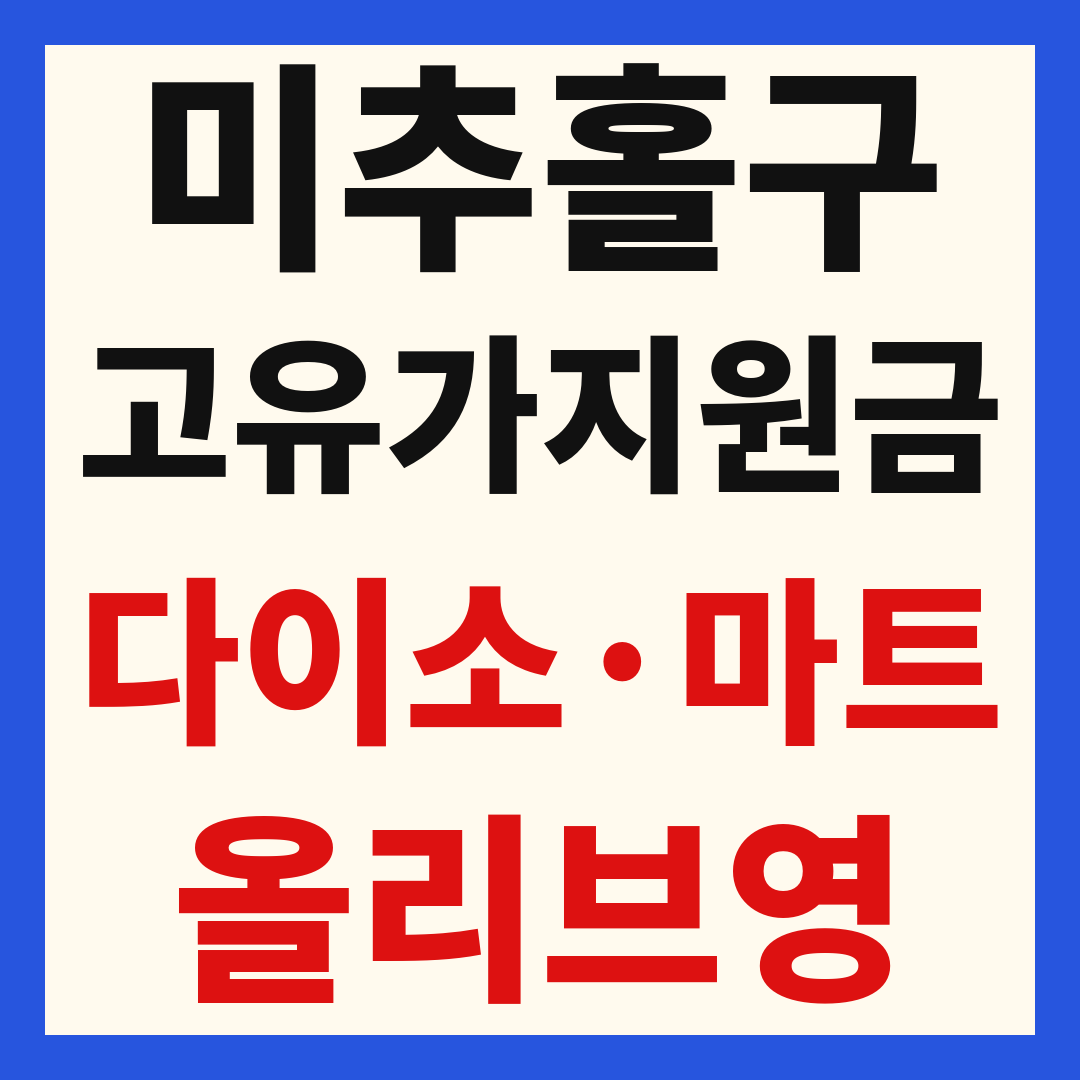 인천 미추홀구 고유가 피해 민생지원금 사용처 조회 방법 – 다이소·올리브영·대형마트 되나요?