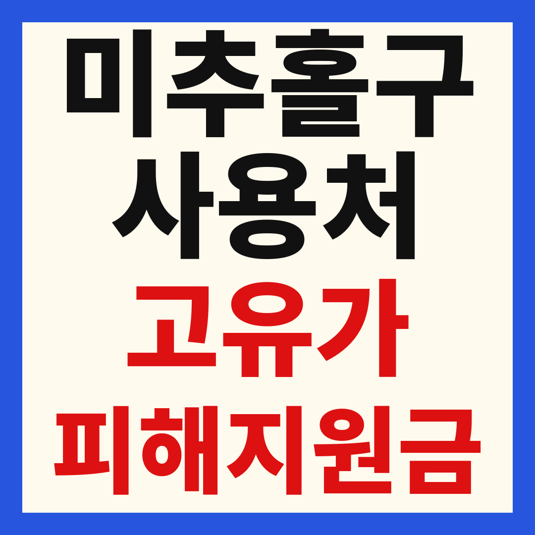 미추홀구 고유가 피해 민생지원금 주유소 하나로마트 신발 옷가게 병원 약국 사용처