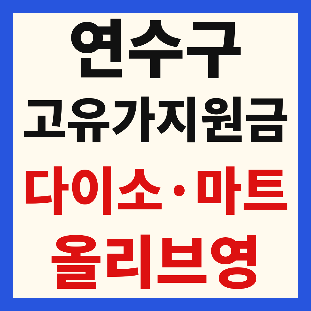인천 연수구 고유가 피해 민생지원금 사용처 조회 방법 – 다이소·올리브영·대형마트 되나요?