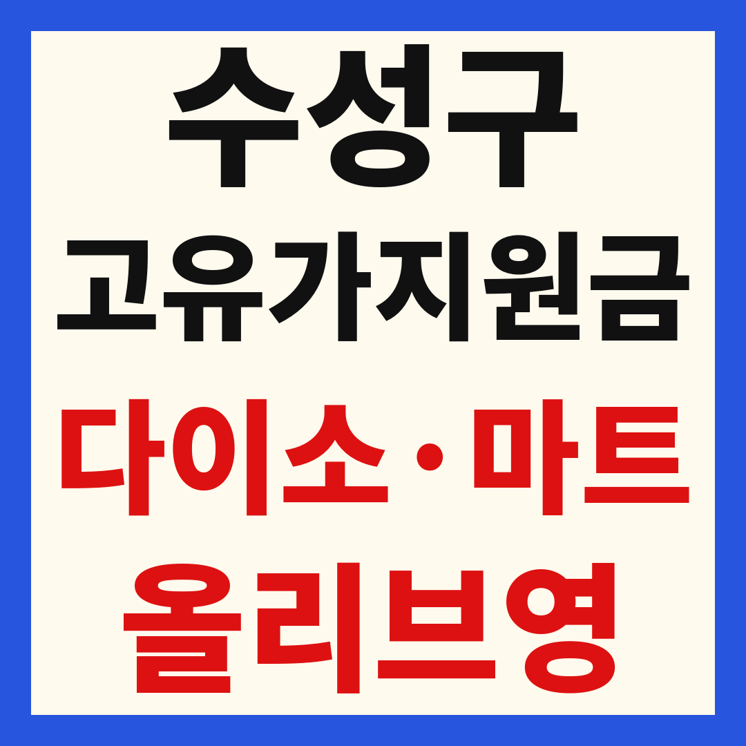 수성구 고유가 피해 민생지원금 사용처 조회 방법 – 다이소·올리브영·대형마트 되나요?