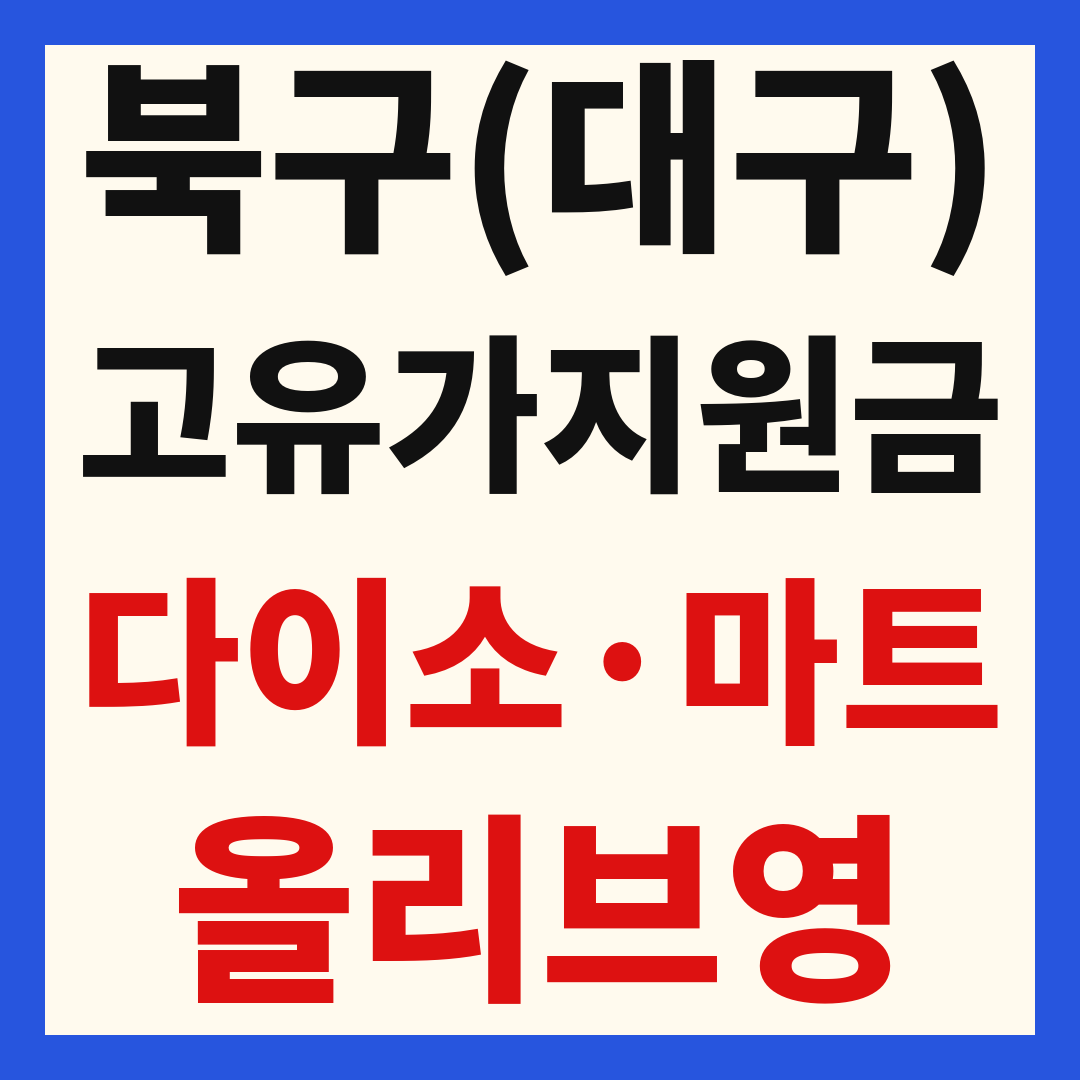 대구 북구 고유가 피해 민생지원금 사용처 조회 방법 – 다이소·올리브영·대형마트 되나요?