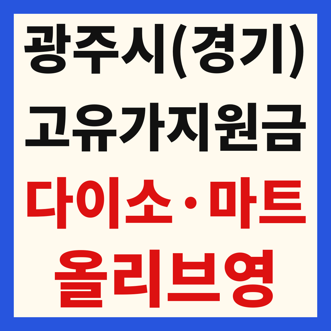 경기 광주시 고유가 피해 민생지원금 사용처 조회 방법 – 다이소·올리브영·대형마트 되나요?