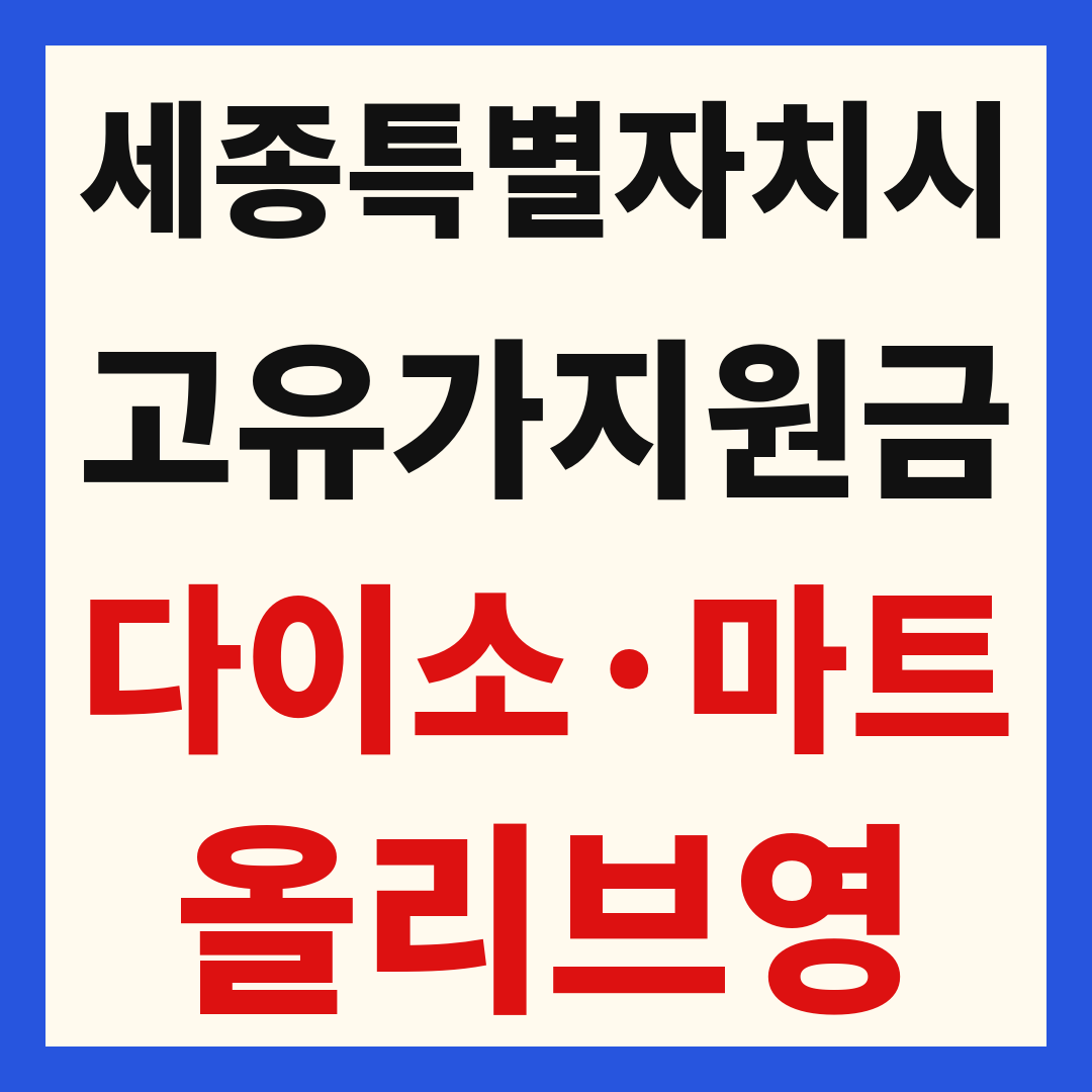 세종시 고유가 피해 민생지원금 사용처 조회 방법 – 다이소·올리브영·대형마트 되나요?