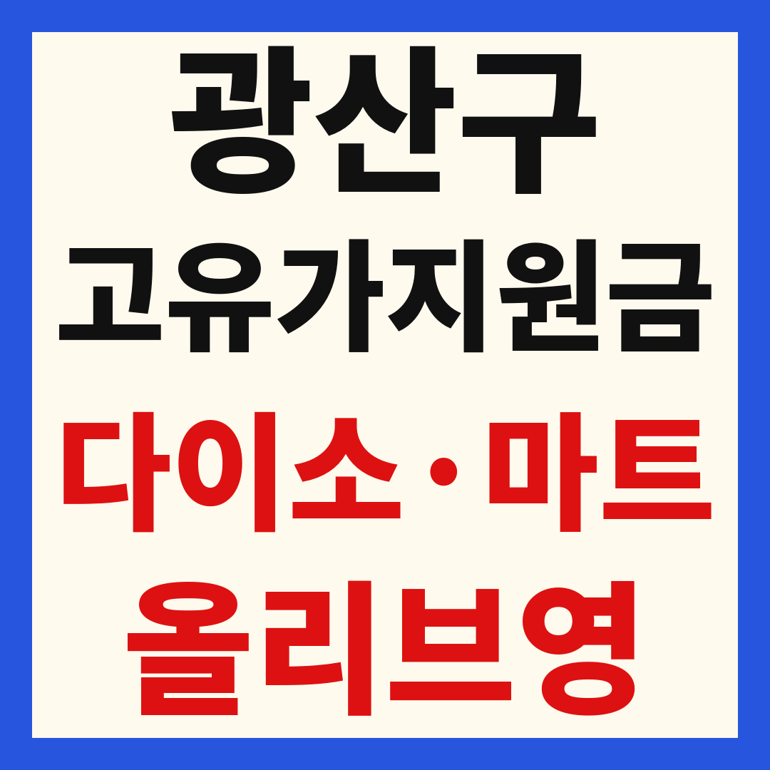 광주 광산구 고유가 피해 민생지원금 사용처 조회 방법 – 다이소·올리브영·대형마트 되나요?