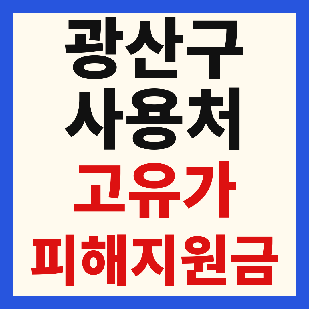광주 광산구 고유가 피해 민생지원금 주유소 하나로마트 신발 옷가게 병원 약국 사용처