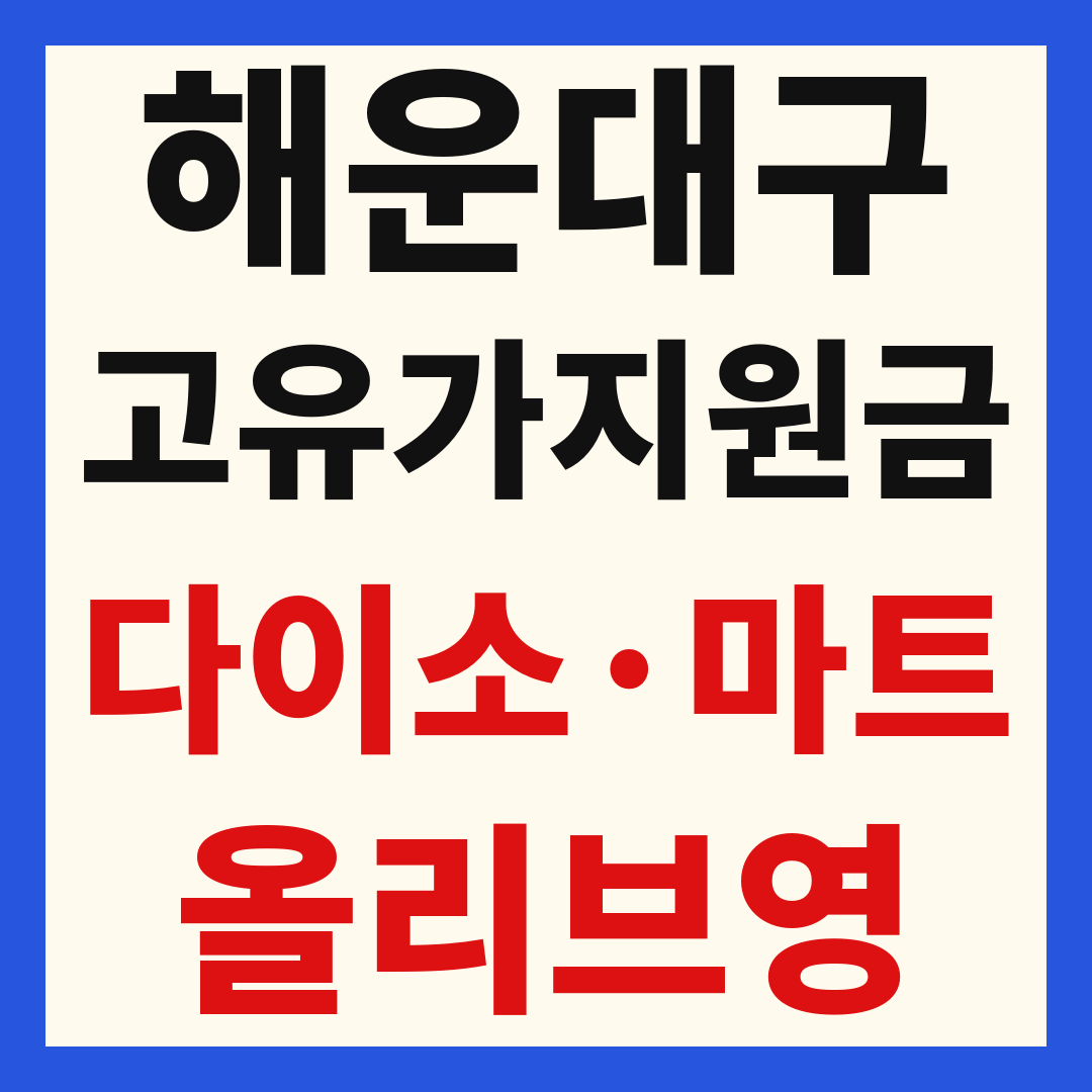 해운대구 고유가 피해 민생지원금 사용처 조회 방법 – 다이소·올리브영·대형마트 되나요?