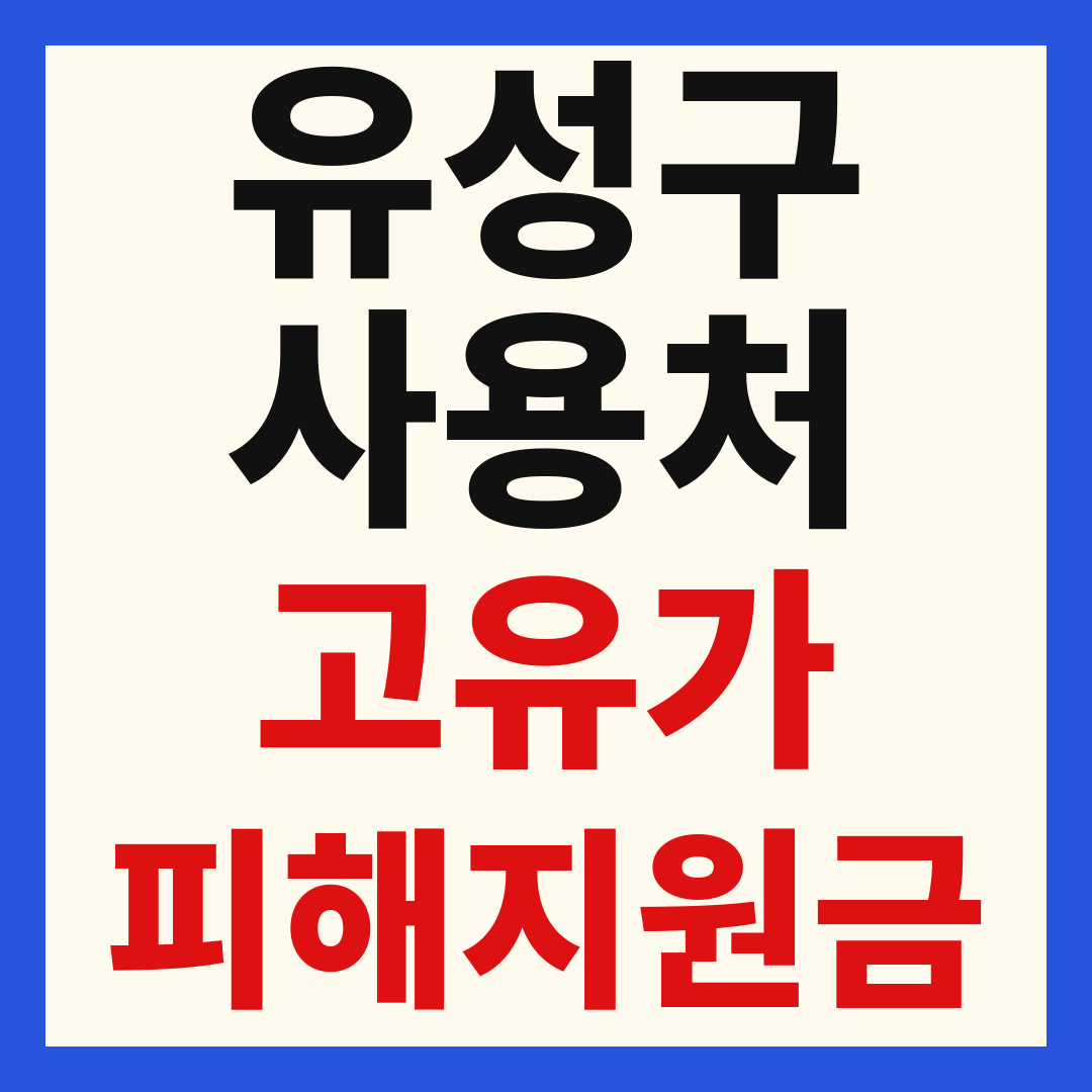 대전 유성구 고유가 피해 민생지원금 주유소 하나로마트 신발 옷가게 병원 약국 사용처