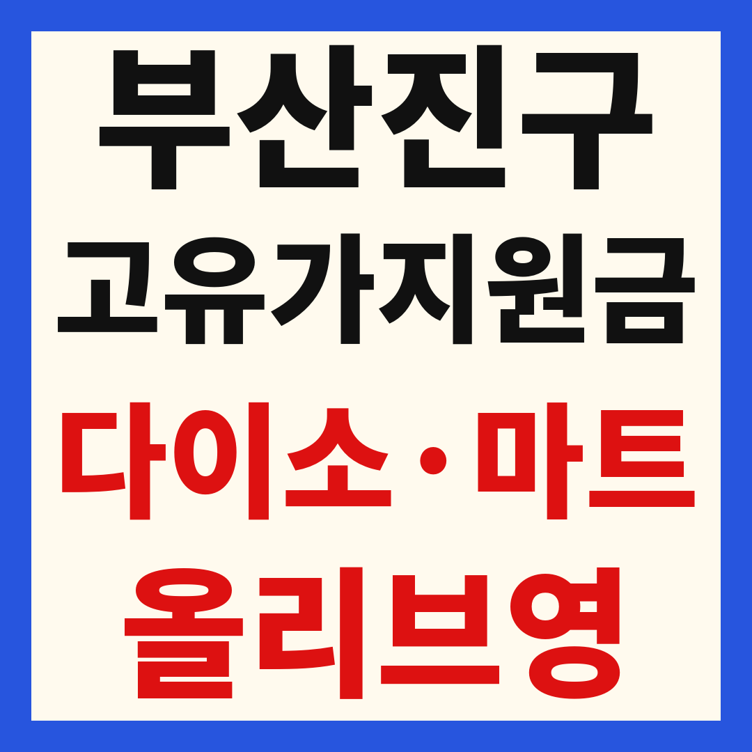 부산진구 고유가 피해 민생지원금 사용처 조회 방법 – 다이소·올리브영·대형마트 되나요?