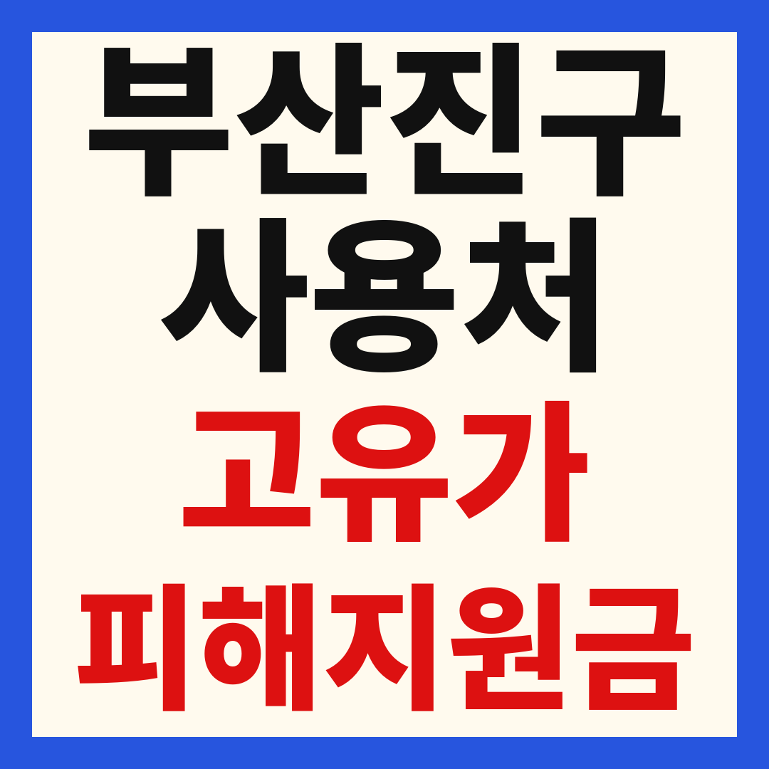 부산진구 고유가 피해 민생지원금 주유소 하나로마트 신발 옷가게 병원 약국 사용처