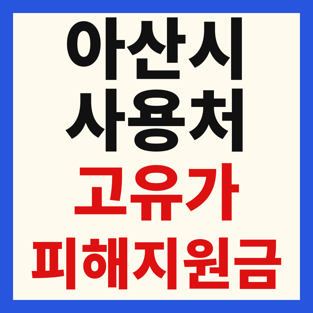 아산시 고유가 피해 민생지원금 주유소 하나로마트 신발 옷가게 병원 약국 사용처