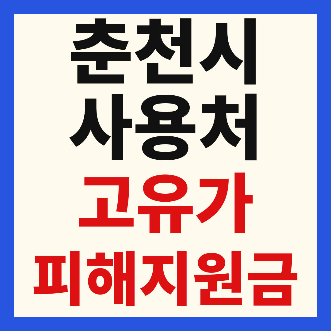 춘천시 고유가 피해 민생지원금 주유소 하나로마트 신발 옷가게 병원 약국 사용처
