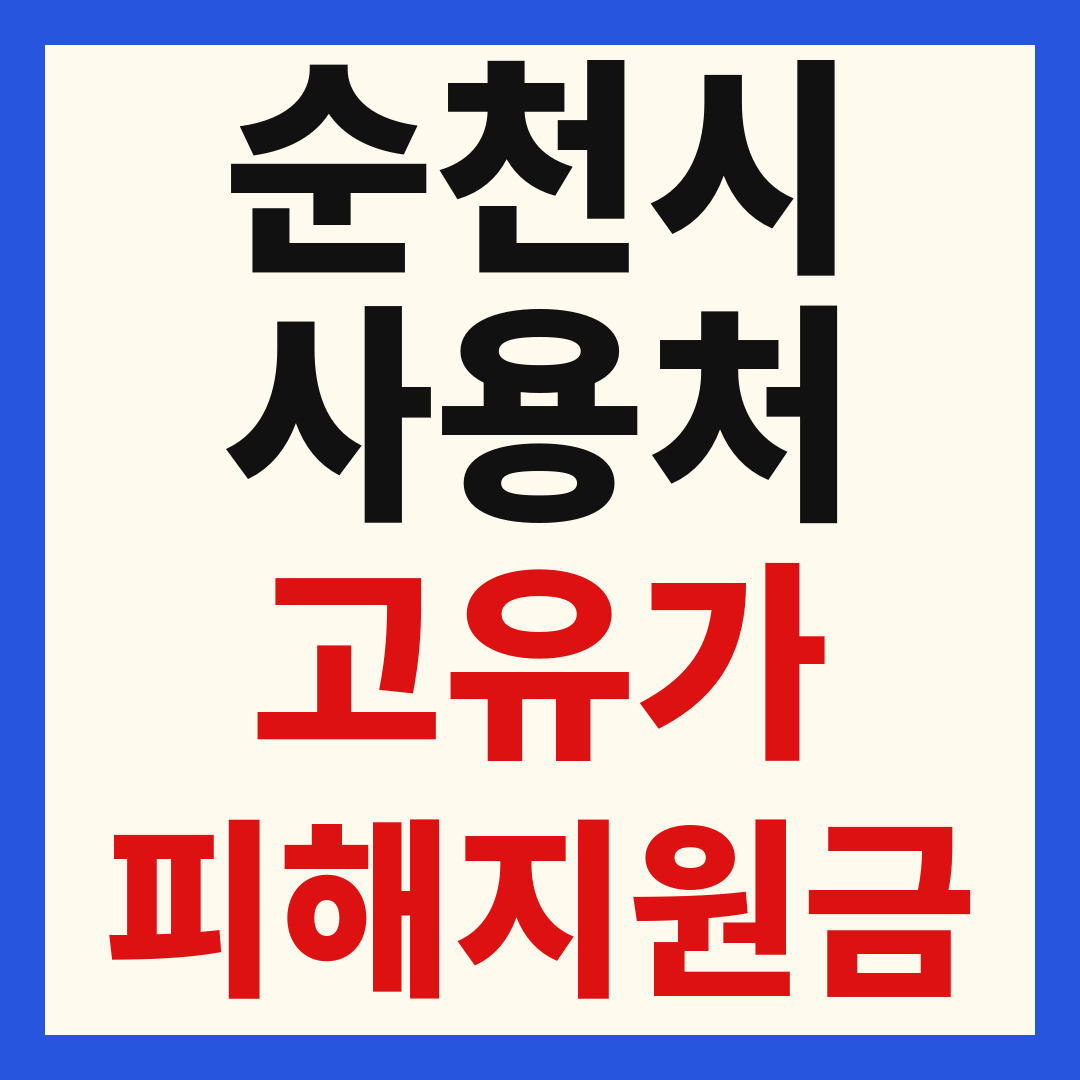 순천시 고유가 피해 민생지원금 주유소 하나로마트 신발 옷가게 병원 약국 사용처