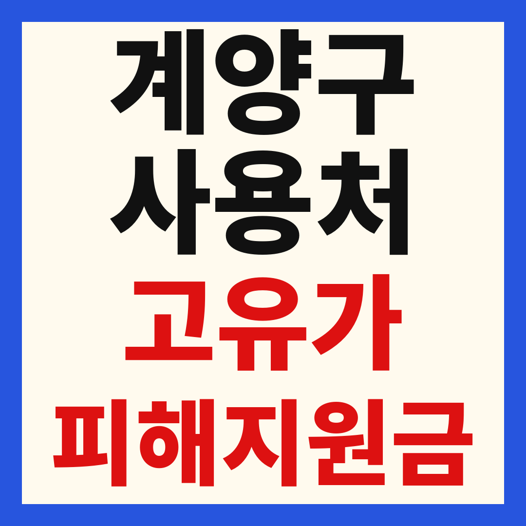 인천 계양구 고유가 피해 민생지원금 주유소 하나로마트 신발 옷가게 병원 약국 사용처