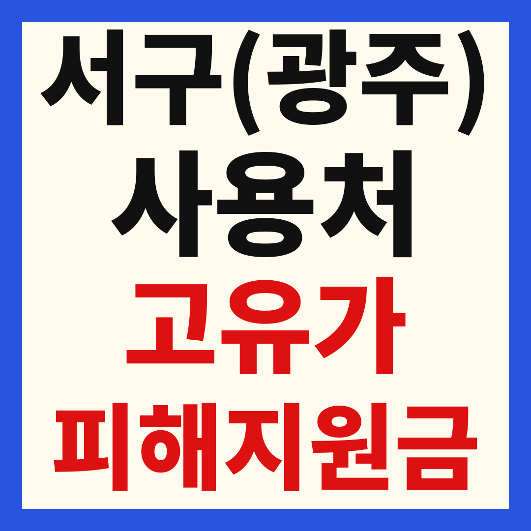 광주 서구 고유가 피해 민생지원금 주유소 하나로마트 신발 옷가게 병원 약국 사용처