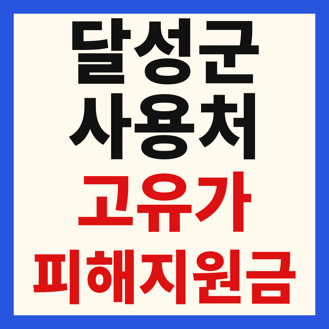 대구 달성군 고유가 피해 민생지원금 주유소 하나로마트 신발 옷가게 병원 약국 사용처