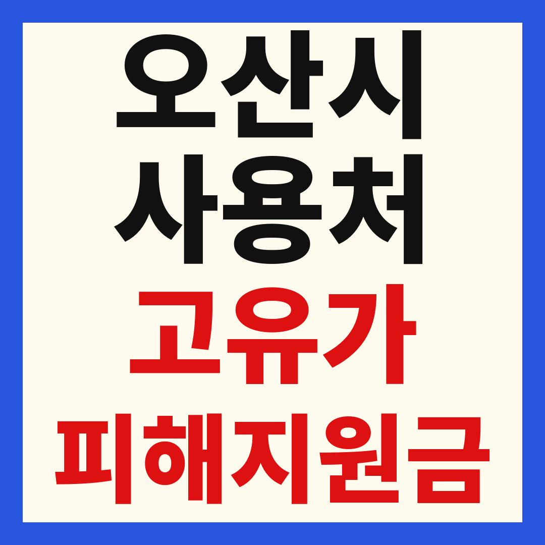 오산시 고유가 피해 민생지원금 주유소 하나로마트 신발 옷가게 병원 약국 사용처