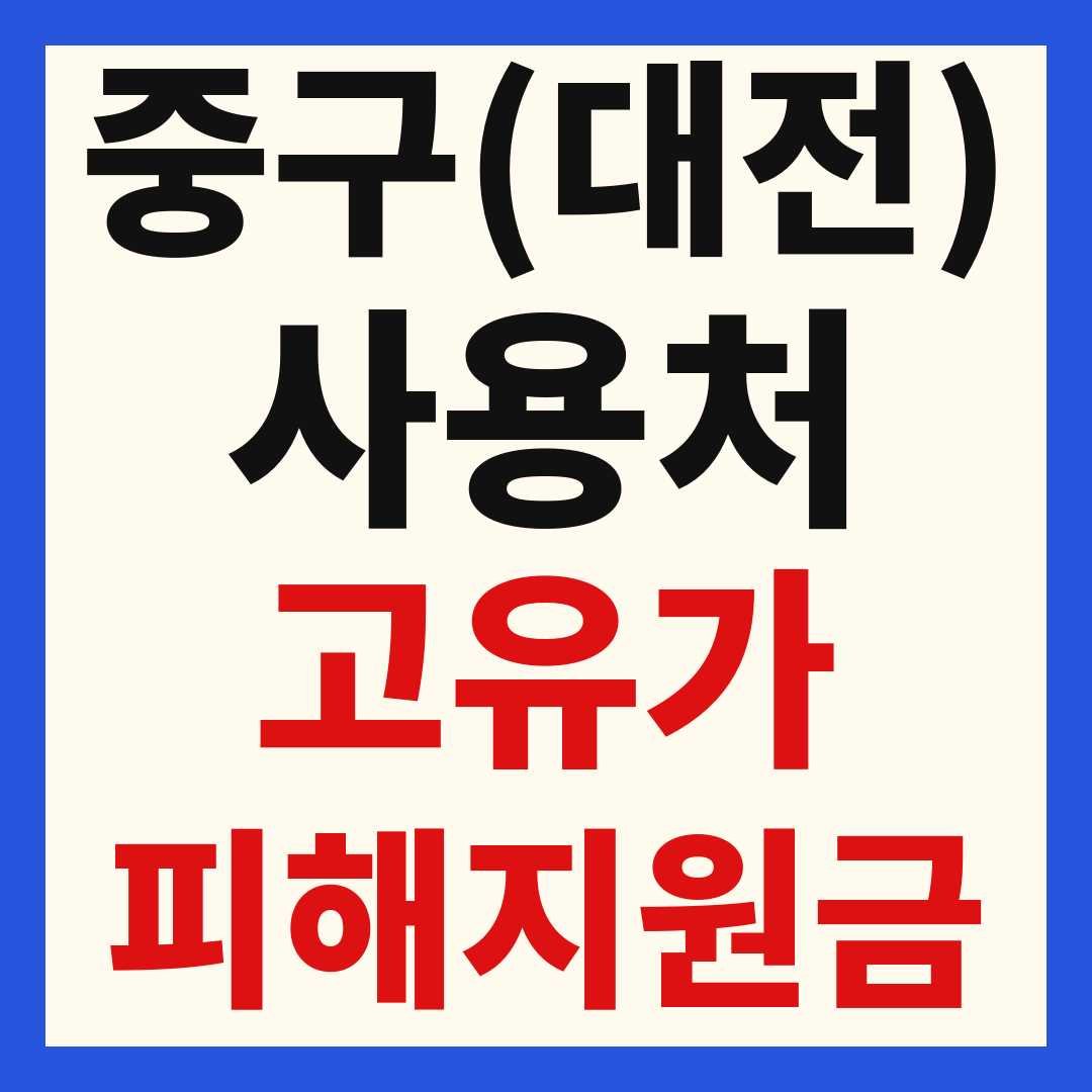 대전 중구 고유가 피해 민생지원금 주유소 하나로마트 신발 옷가게 병원 약국 사용처