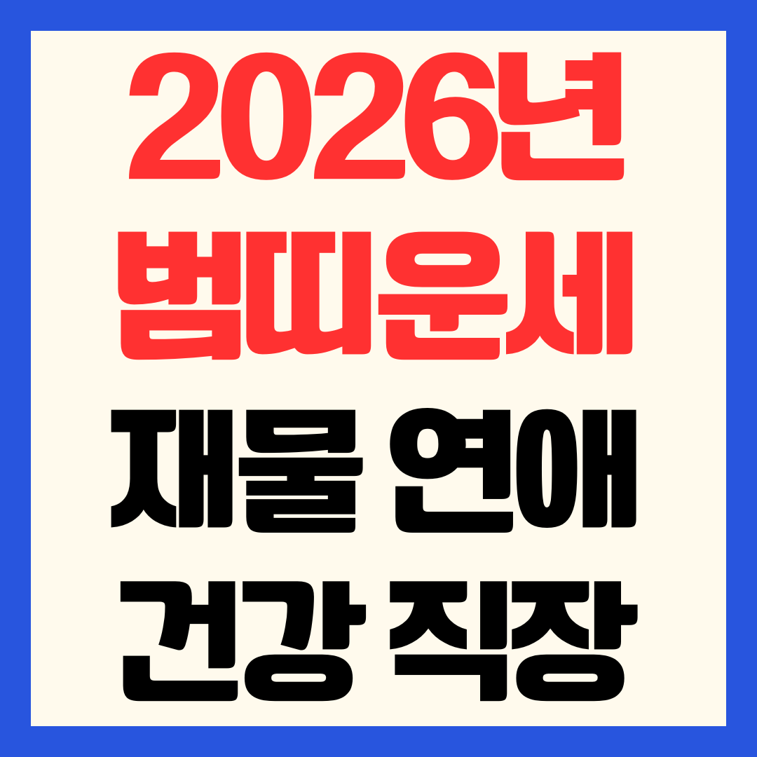 2026년 6월 범띠 운세 재물운 연애운 건강운 직장운