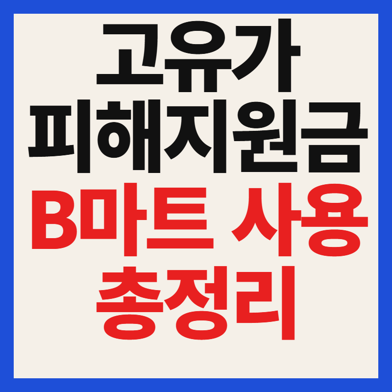 B마트 고유가 피해지원금 사용